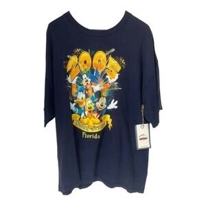 Disney Vintage 2005 Disney Dreams Florida Mickey Graphic Navy Blue T-Shirt XL